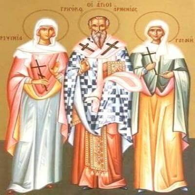 13 жовтня - пам'ять священномученика Григорія, просвітителя Вірменії, а ще святих мучениць Рипсимії і Гаіанії